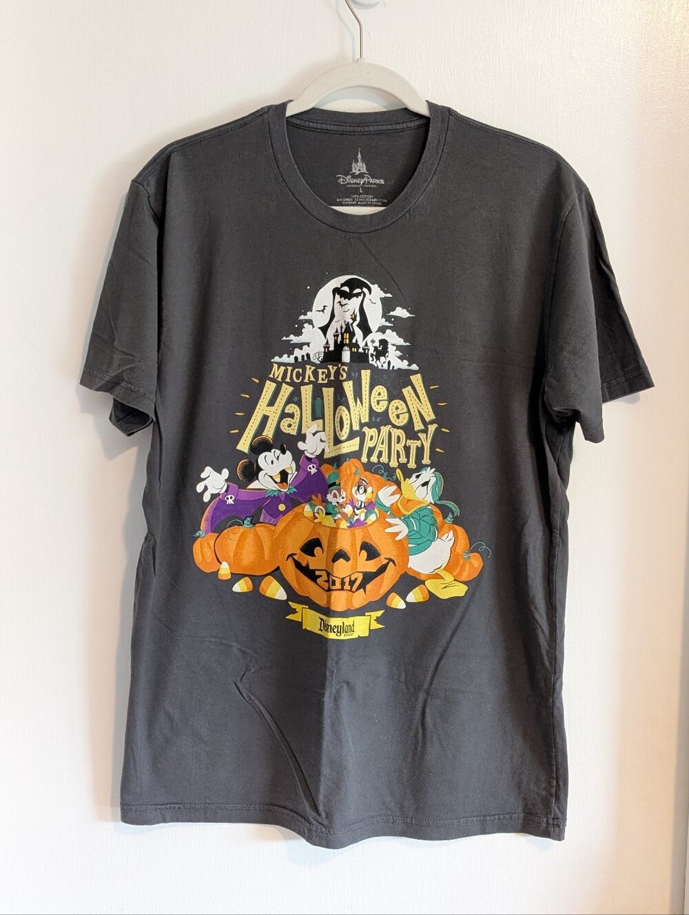 🏰 Rare! Disney Mickey's Not So Scary Halloween Party Shirt 2017 Size L